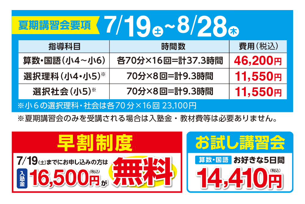 夏期要項