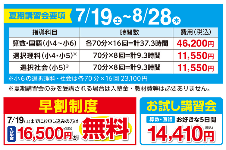 夏期要項