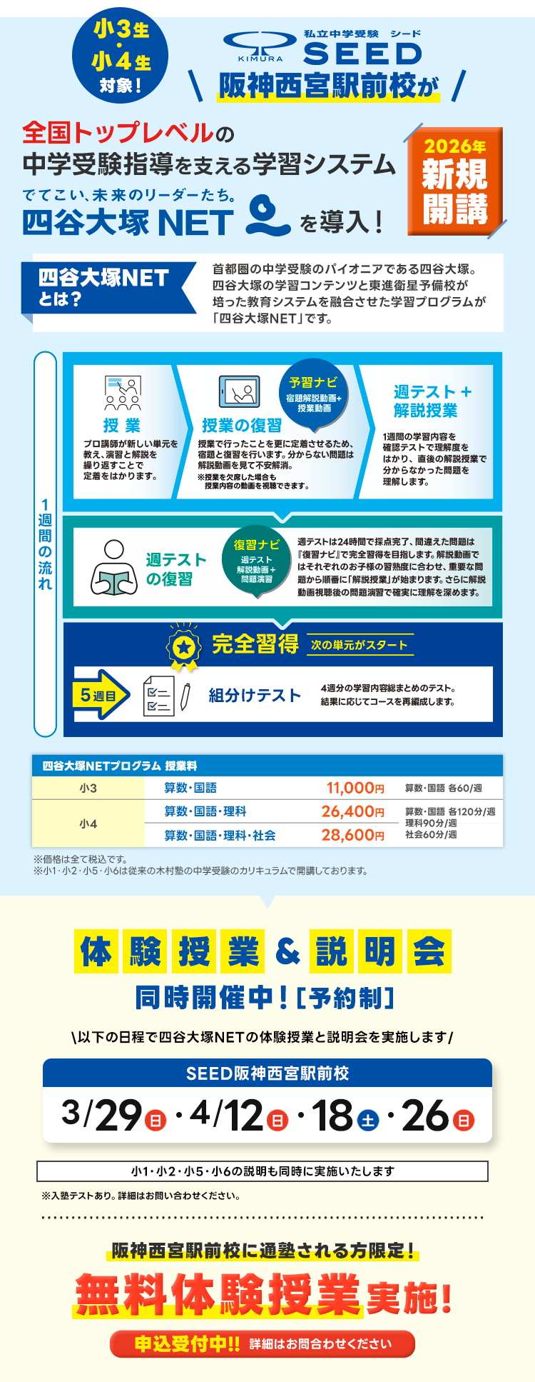 阪神西宮駅前校が四谷大塚NETを導入