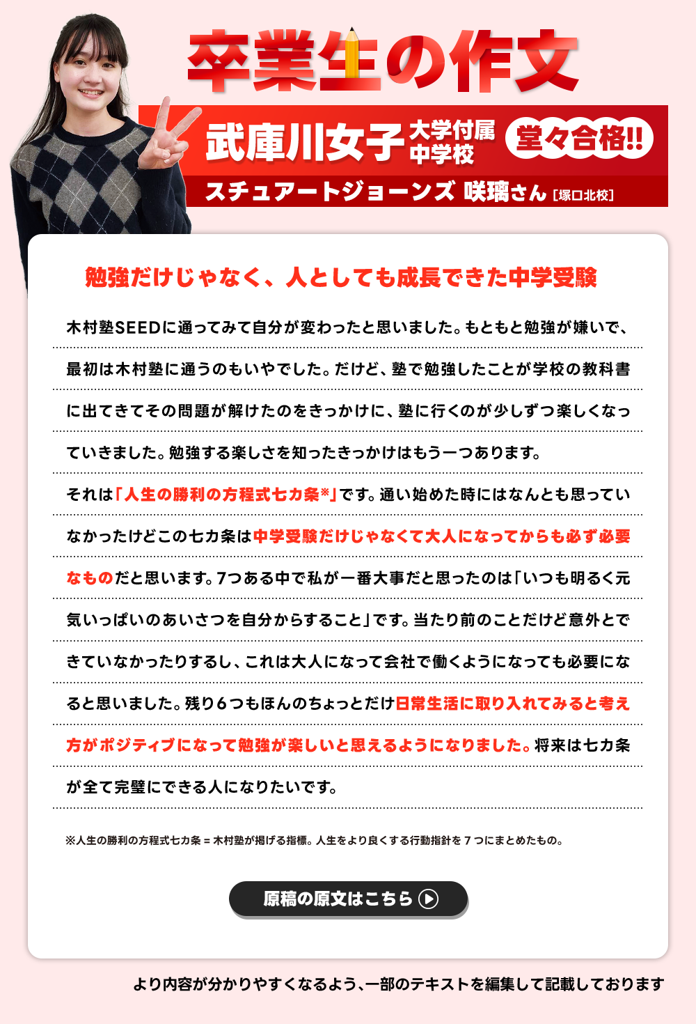 卒業生の作文