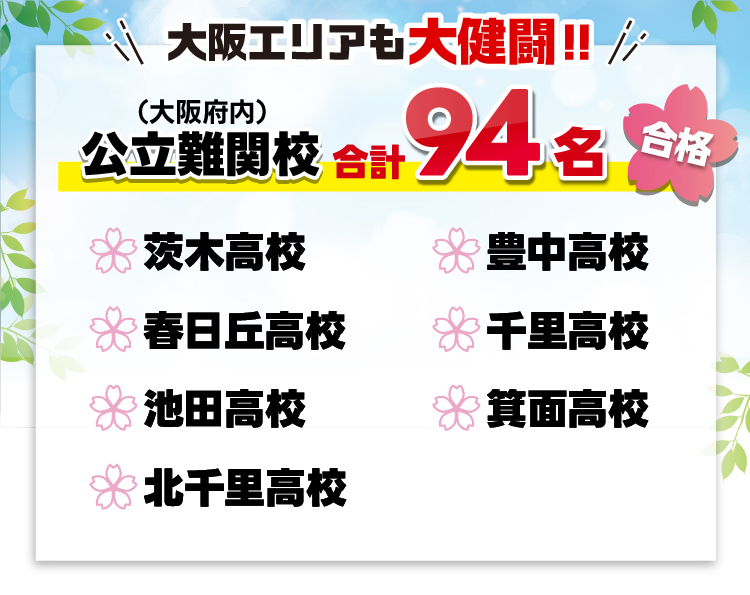 大阪エリアも大健闘