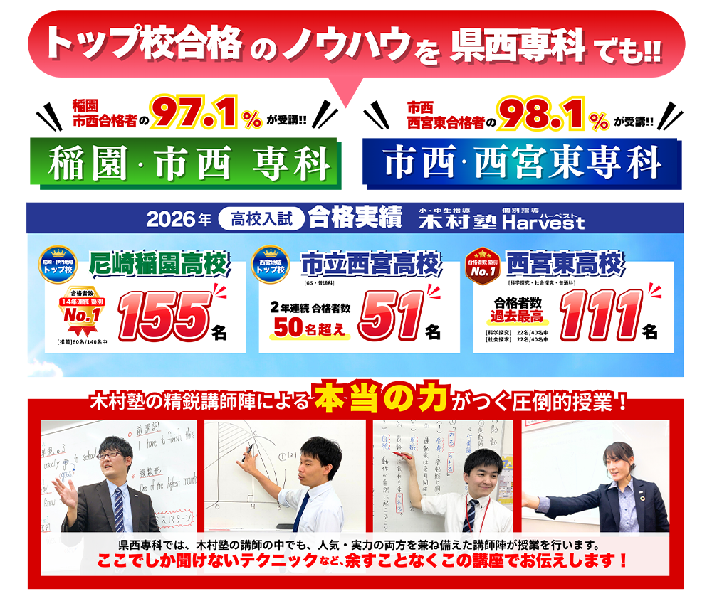 木村塾の精鋭講師陣による本当の力がつく圧倒的授業