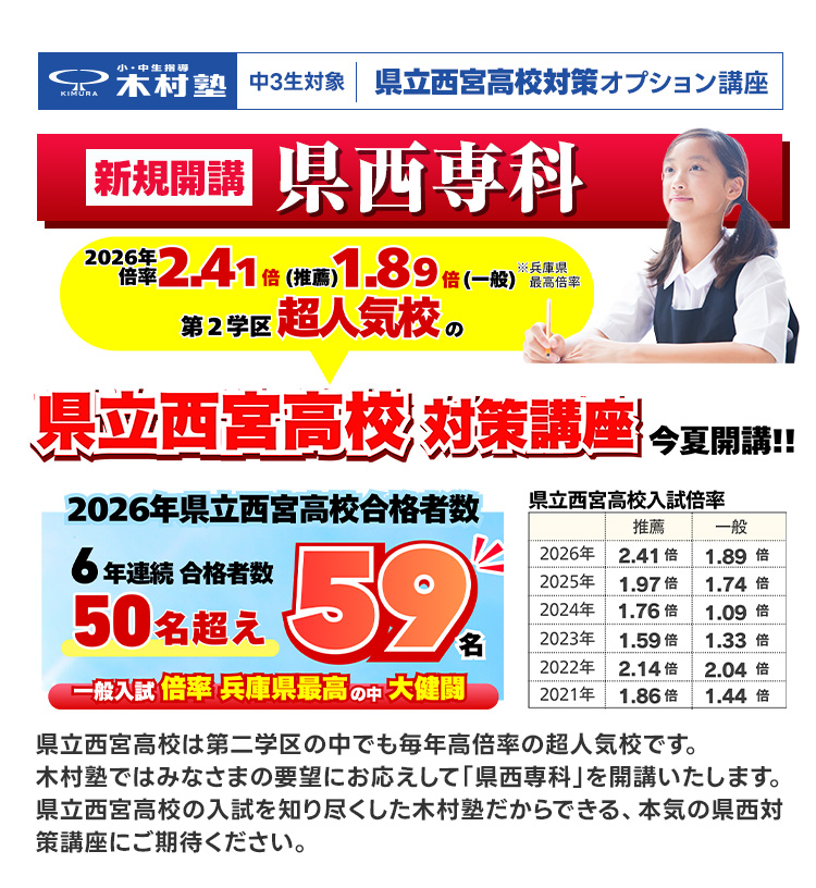 県西専科、県立西宮高校対策講座