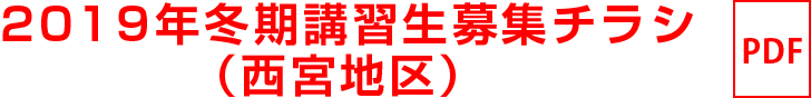 2019年冬季講習生募集チラシ