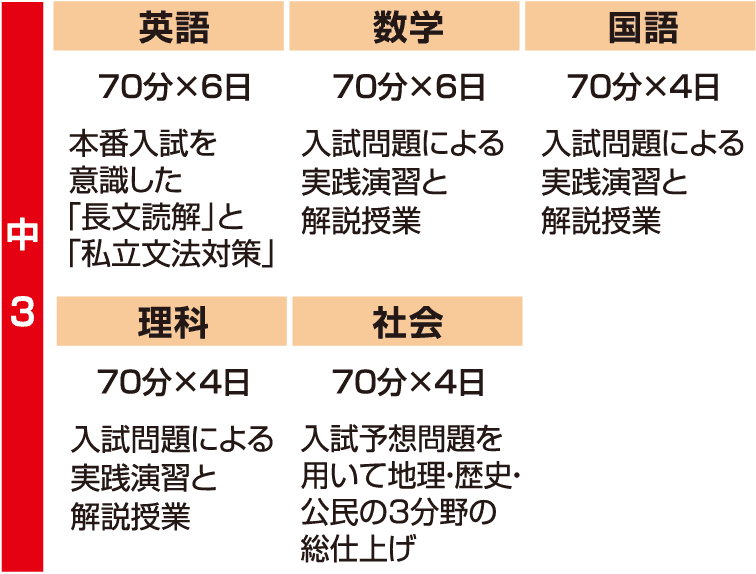 徹底入試対策 中3冬期集中講座